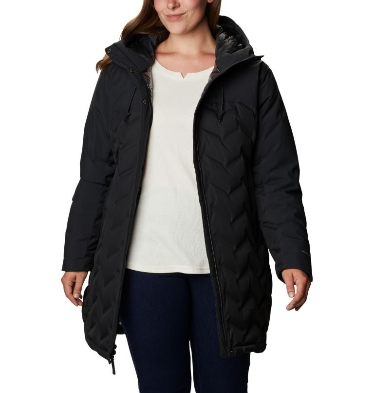 Women\'s Columbia Mountain Croo Long Down Jackets Black | Plus Size CA-D38CL